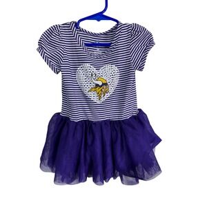 Minnesota Vikings NFL‎ Baby Girls Tutu Dress 18M Purple White Sequins Fooball